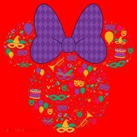 Minnie Mouse Mardi Gras Carnival Holiday Icon Santa Hat thumb 1