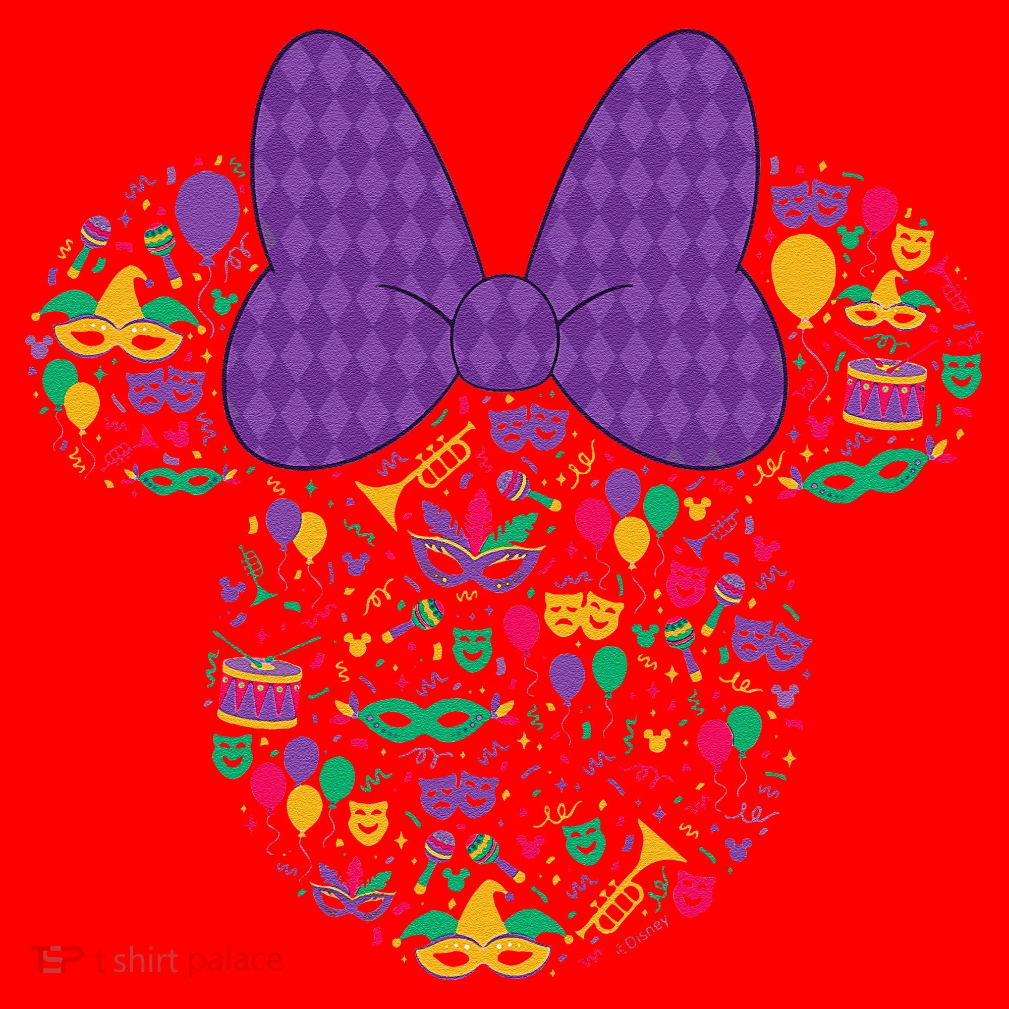 Minnie Mouse Mardi Gras Carnival Holiday Icon Santa Hat