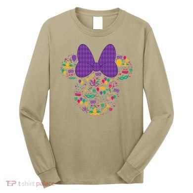 Minnie Mouse Mardi Gras Carnival Holiday Icon Long Sleeve Shirt