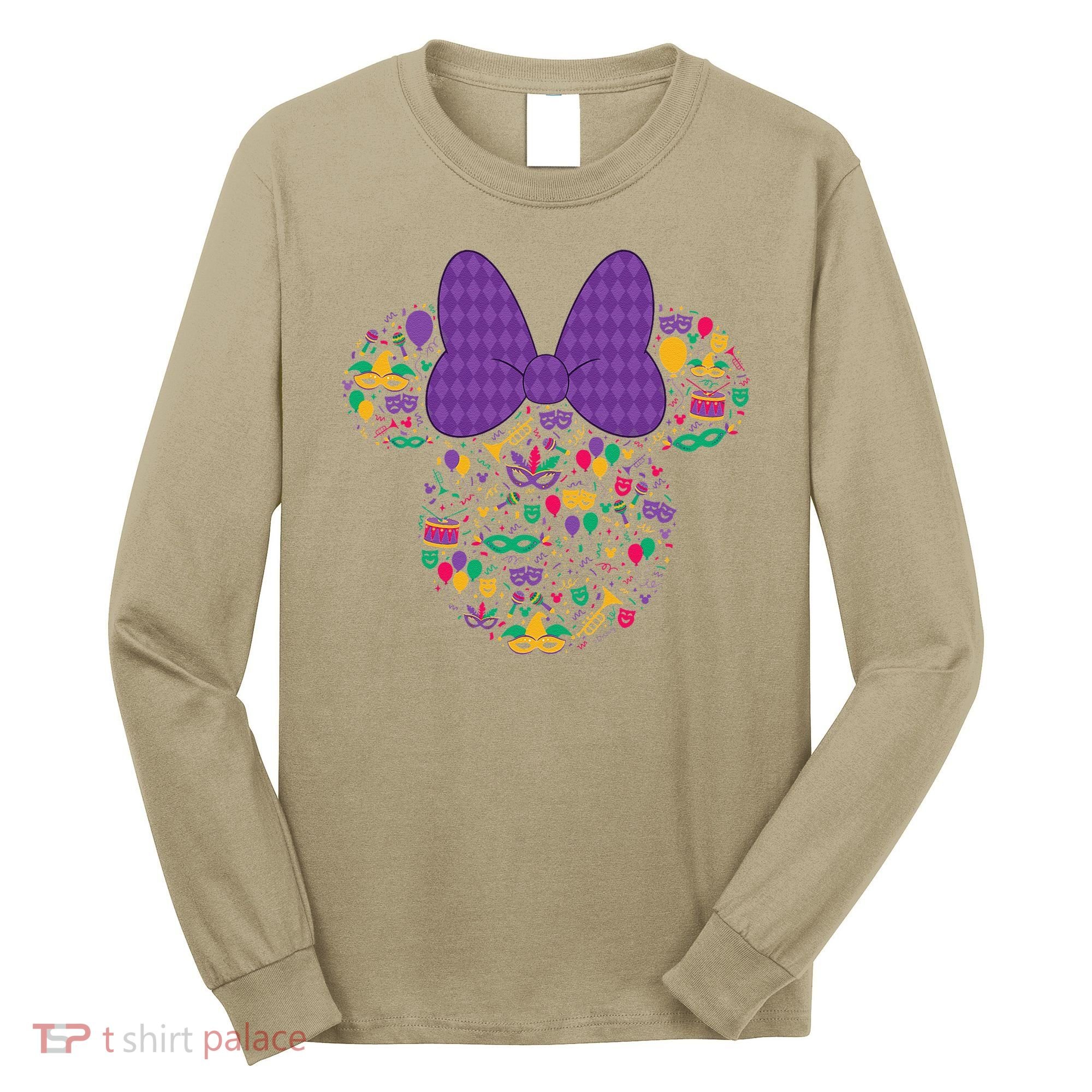 Minnie Mouse Mardi Gras Carnival Holiday Icon Long Sleeve Shirt