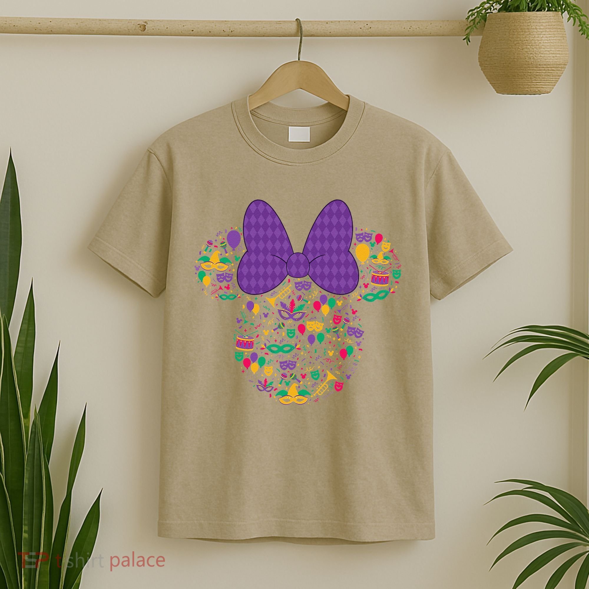 Minnie Mouse Mardi Gras Carnival Holiday Icon T-Shirt