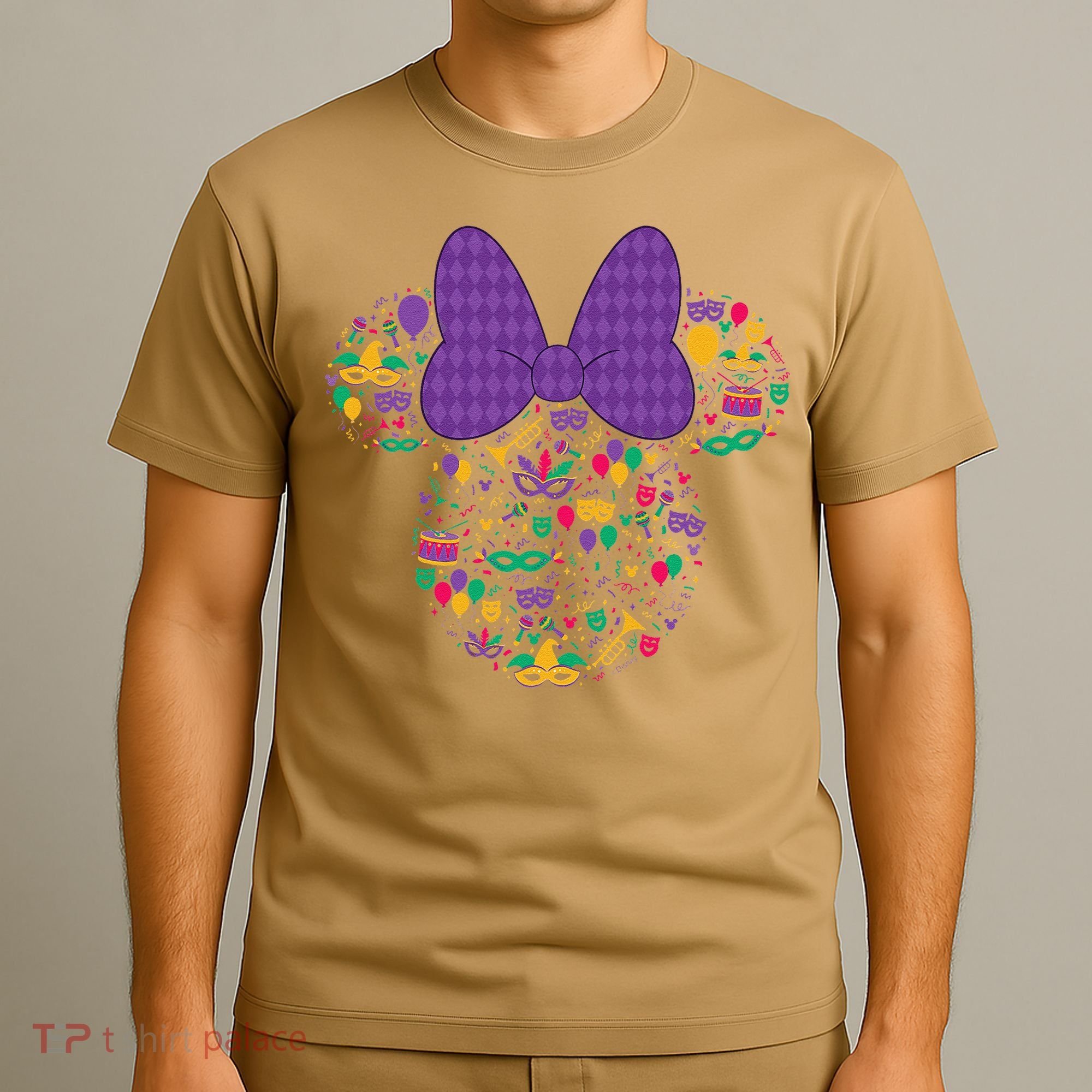 Minnie Mouse Mardi Gras Carnival Holiday Icon T-Shirt