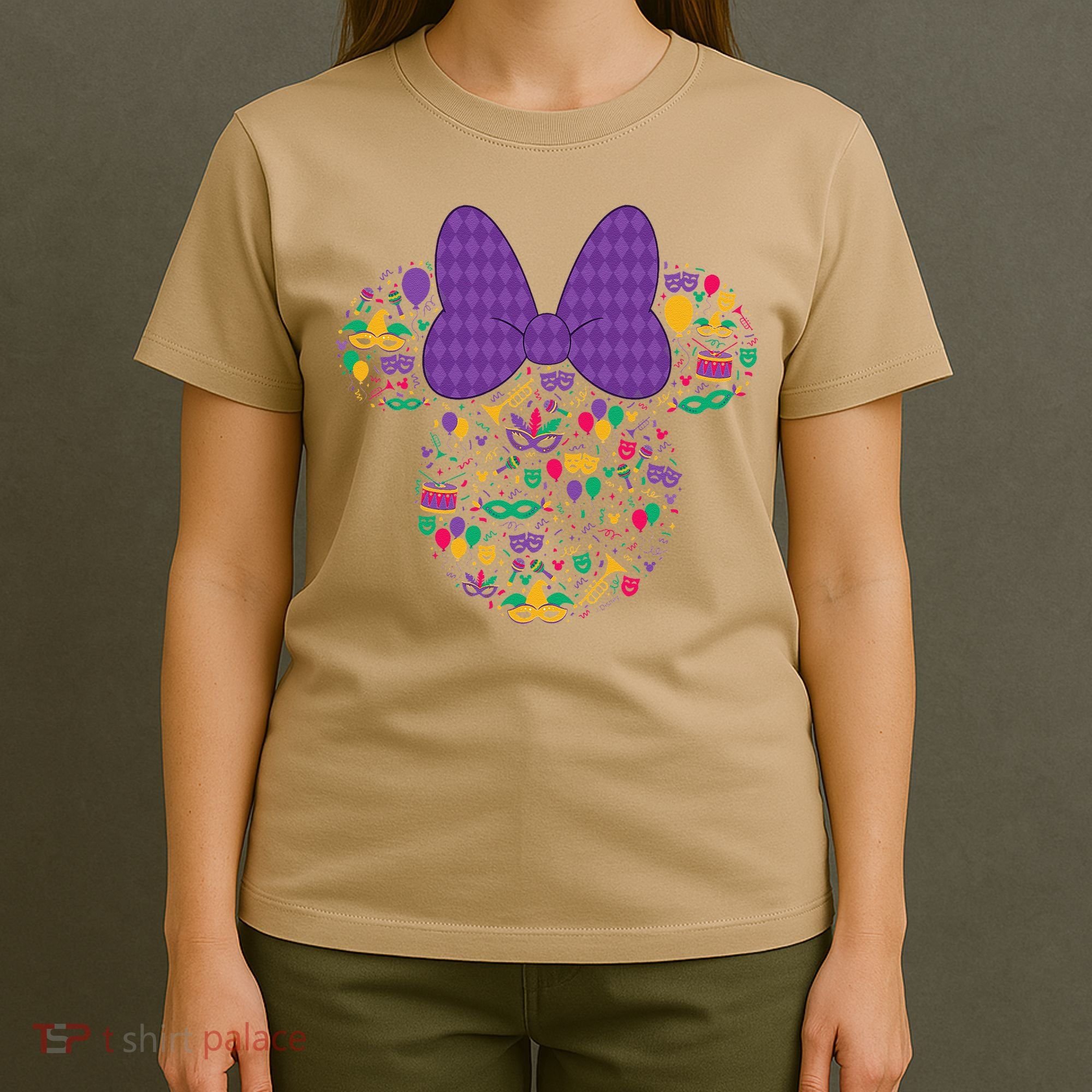 Minnie Mouse Mardi Gras Carnival Holiday Icon T-Shirt