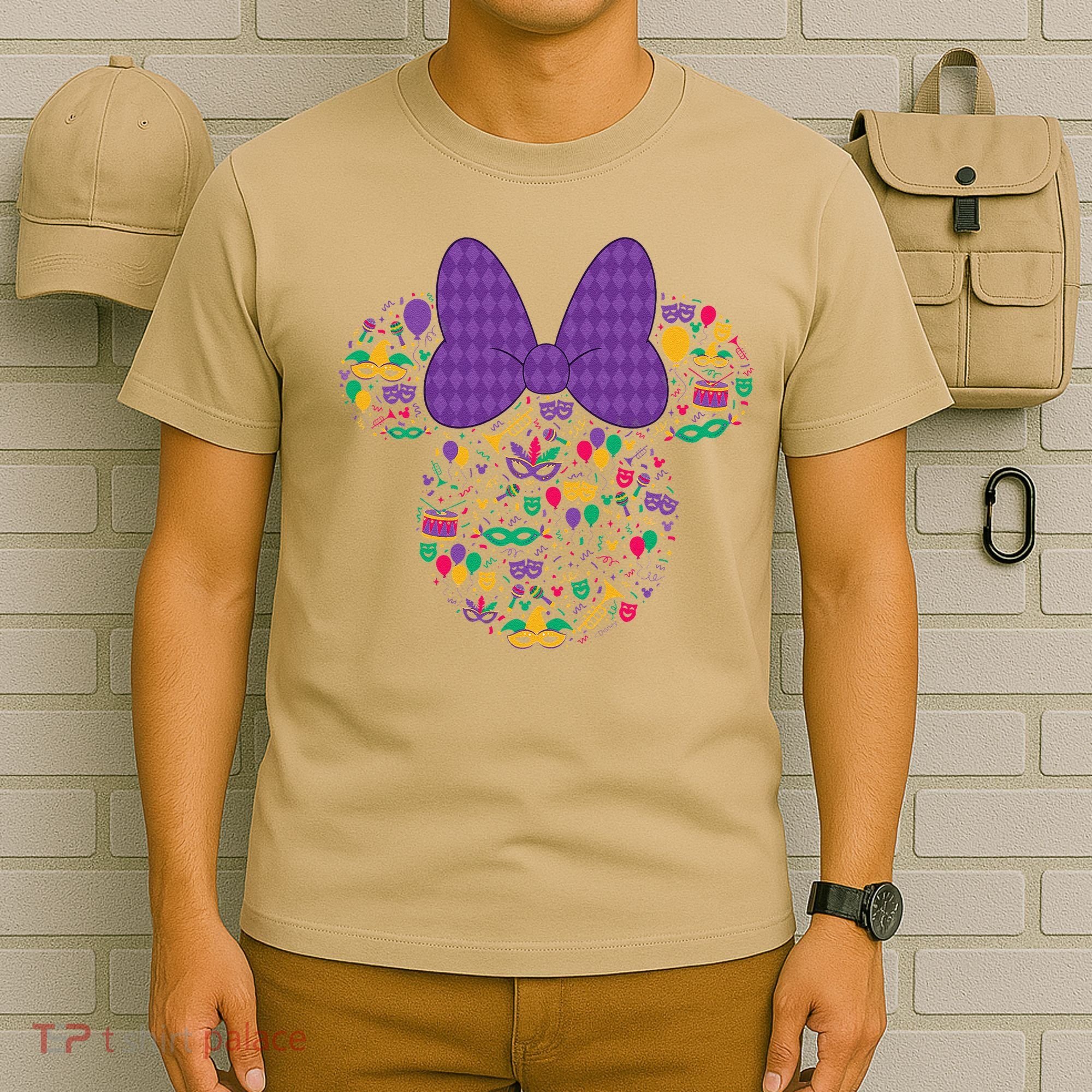 Minnie Mouse Mardi Gras Carnival Holiday Icon T-Shirt