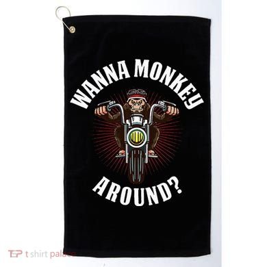 Monkey Motorcycle Golf Towel