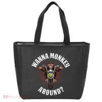 Monkey Motorcycle Tote Bag thumb 0