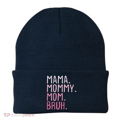 Mama Mommy Mom Bruh Mommy And Me Mom Funny Retro For Women Beanie
