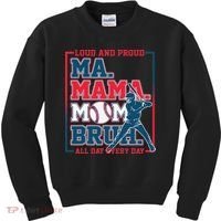 Ma Mama Mom Bruh Baseball Loud And Proud All Day Every Day Kids Sweatshirt thumb 0