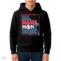 Ma Mama Mom Bruh Baseball Loud And Proud All Day Every Day Kids Hoodie thumb 4