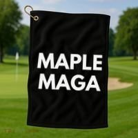 Maple Maga Mcga Make Canada Great Again Golf Towel thumb 1