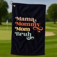 Mama Mommy Mom Bruh Retro Golf Towel thumb 1