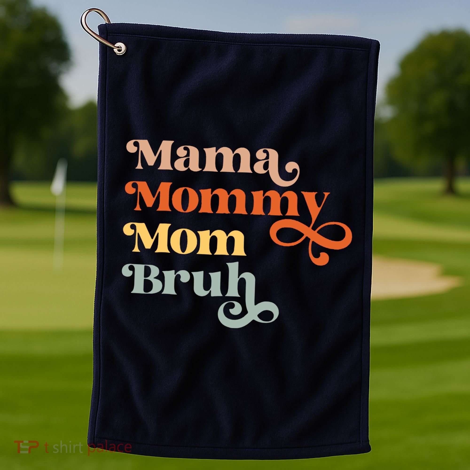 Mama Mommy Mom Bruh Retro Golf Towel