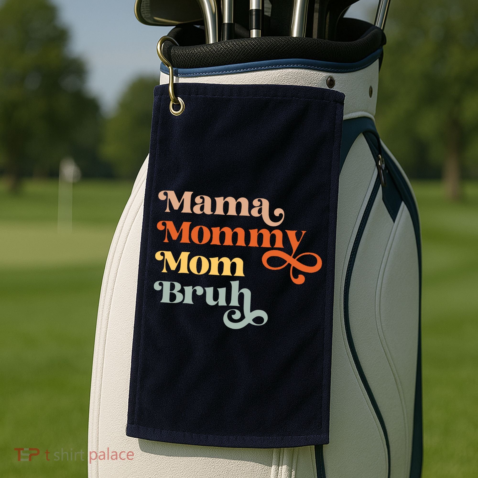 Mama Mommy Mom Bruh Retro Golf Towel