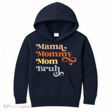 Mama Mommy Mom Bruh Retro Kids Hoodie