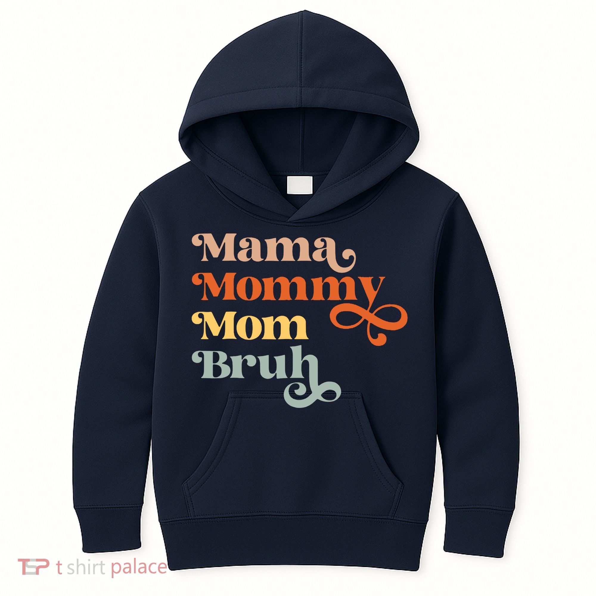 Mama Mommy Mom Bruh Retro Kids Hoodie