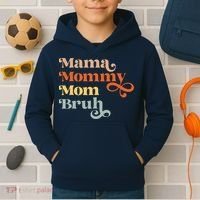 Mama Mommy Mom Bruh Retro Kids Hoodie thumb 2