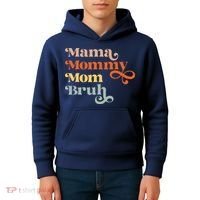 Mama Mommy Mom Bruh Retro Kids Hoodie thumb 4