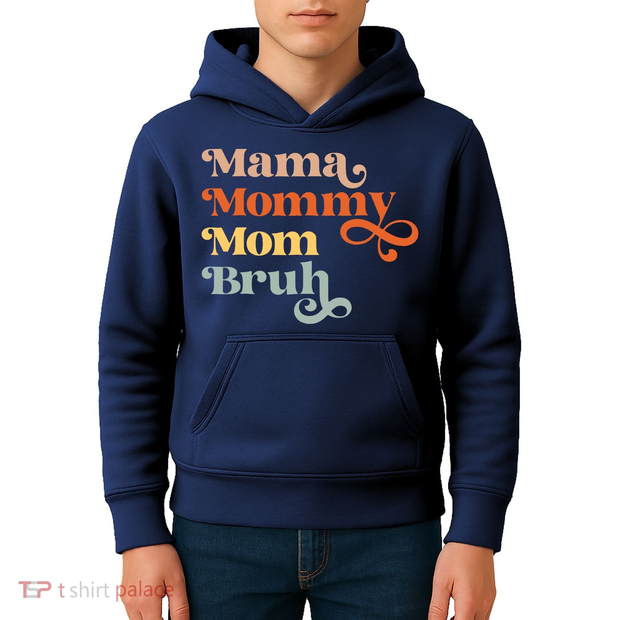 Mama Mommy Mom Bruh Retro Kids Hoodie