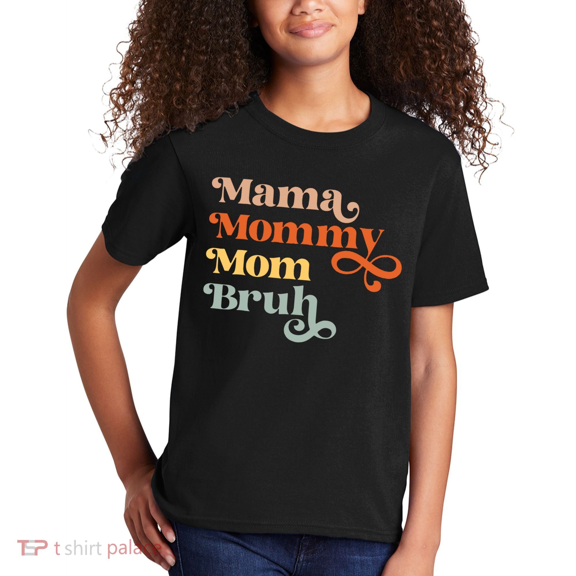 Mama Mommy Mom Bruh Retro Kids T-Shirt