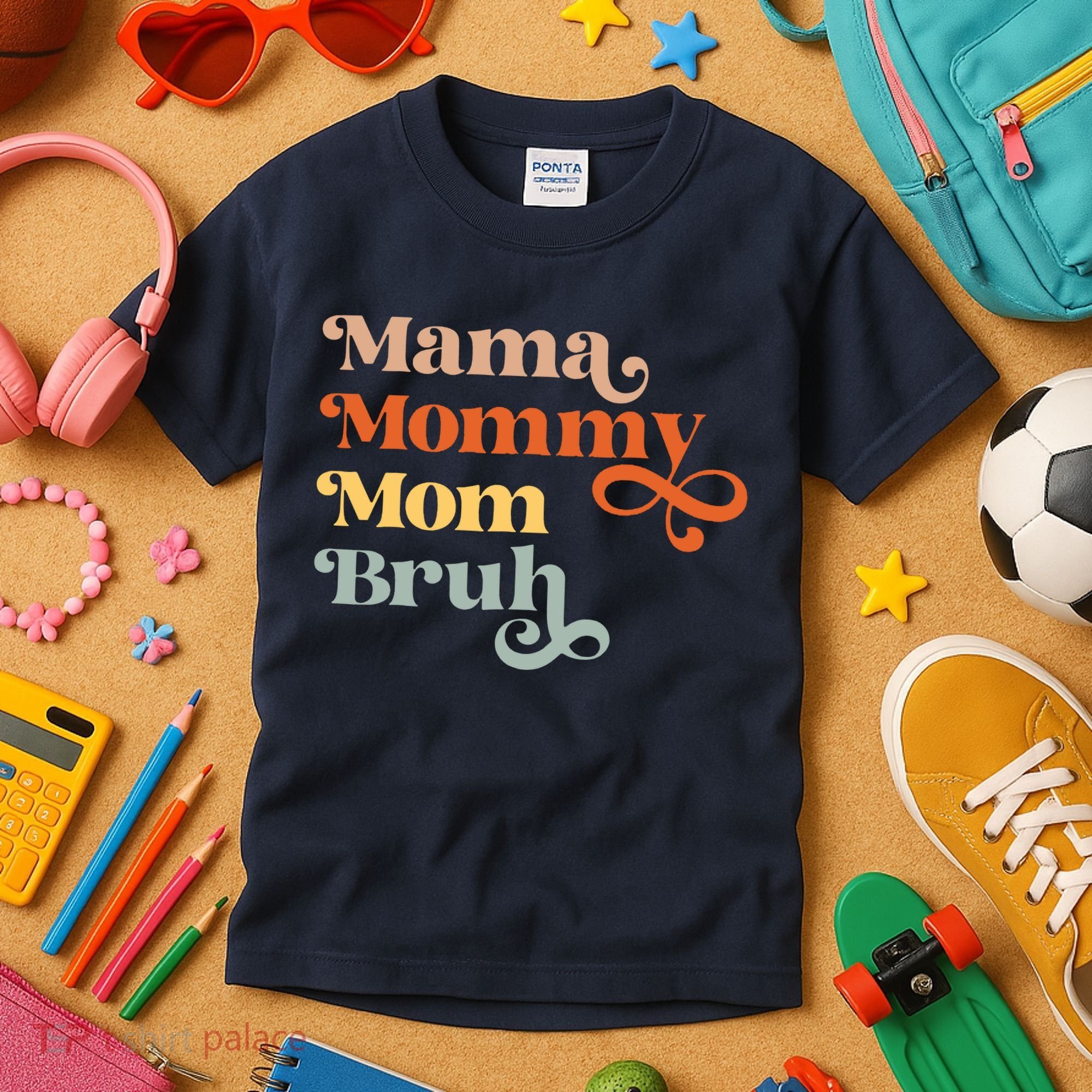 Mama Mommy Mom Bruh Retro Kids T-Shirt