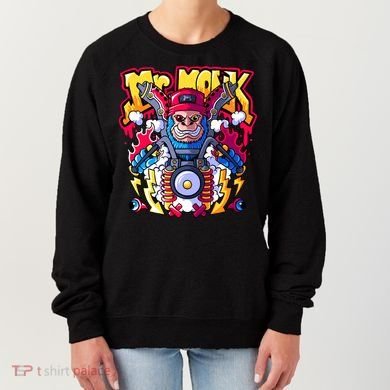 Mr. Monkey Monk Cool Character Riding Motorcycle Women's Sweatshirt