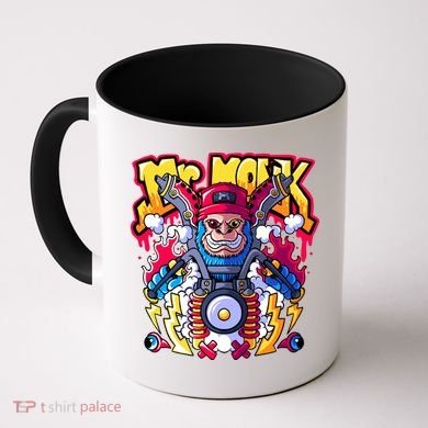 Mr. Monkey Monk Cool Character Riding Motorcycle Coffee Mug