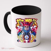 Mr. Monkey Monk Cool Character Riding Motorcycle Coffee Mug thumb 0