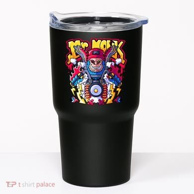 Mr. Monkey Monk Cool Character Riding Motorcycle Tumbler