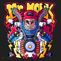 Mr. Monkey Monk Cool Character Riding Motorcycle Tumbler thumb 3