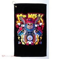 Mr. Monkey Monk Cool Character Riding Motorcycle Golf Towel thumb 0