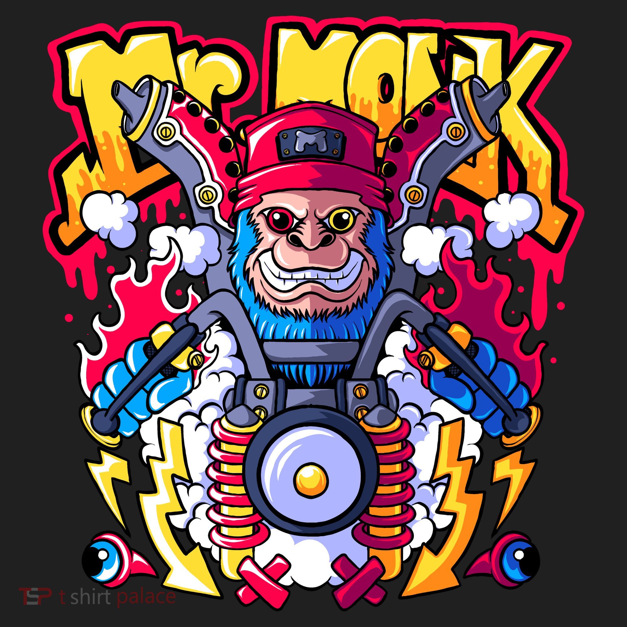 Mr. Monkey Monk Cool Character Riding Motorcycle Golf Towel