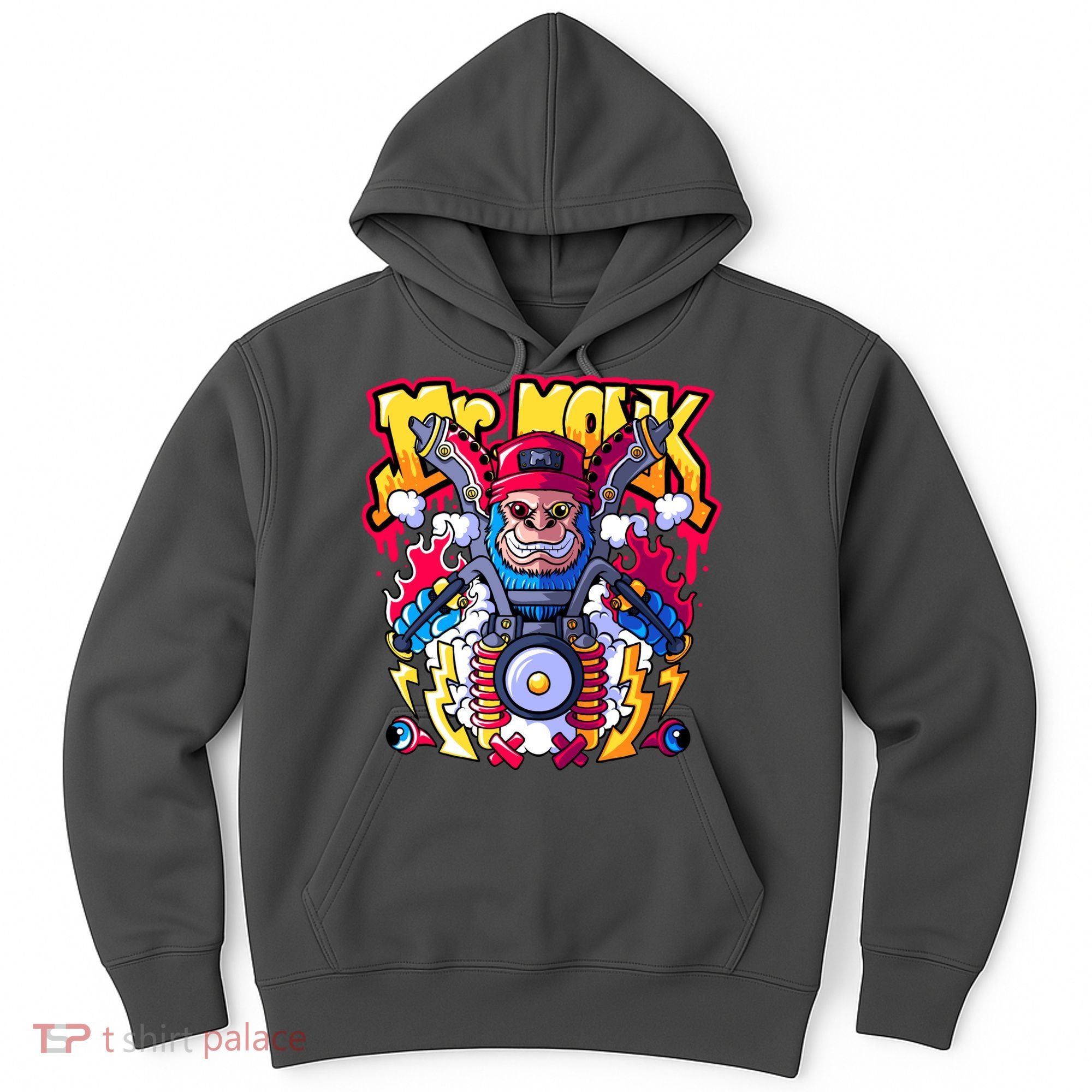 Mr. Monkey Monk Cool Character Riding Motorcycle Hoodie