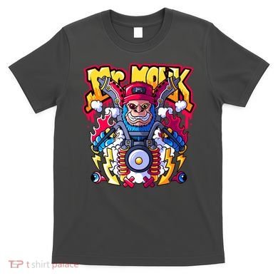 Mr. Monkey Monk Cool Character Riding Motorcycle T-Shirt