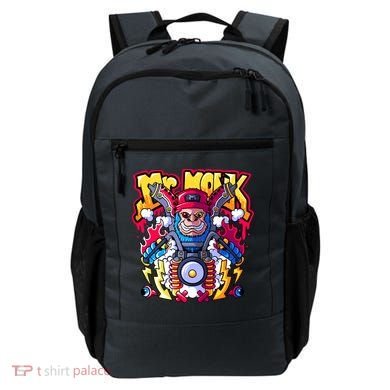 Mr. Monkey Monk Cool Character Riding Motorcycle Backpack