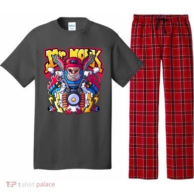 Mr. Monkey Monk Cool Character Riding Motorcycle Pajama Set