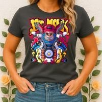 Mr. Monkey Monk Cool Character Riding Motorcycle Women's T-Shirt thumb 2