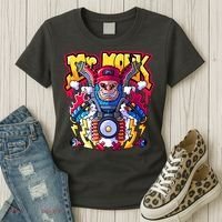 Mr. Monkey Monk Cool Character Riding Motorcycle Women's T-Shirt thumb 3