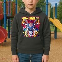 Mr. Monkey Monk Cool Character Riding Motorcycle Kids Hoodie thumb 2