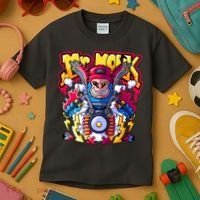 Mr. Monkey Monk Cool Character Riding Motorcycle Kids T-Shirt thumb 3