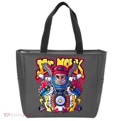 Mr. Monkey Monk Cool Character Riding Motorcycle Tote Bag