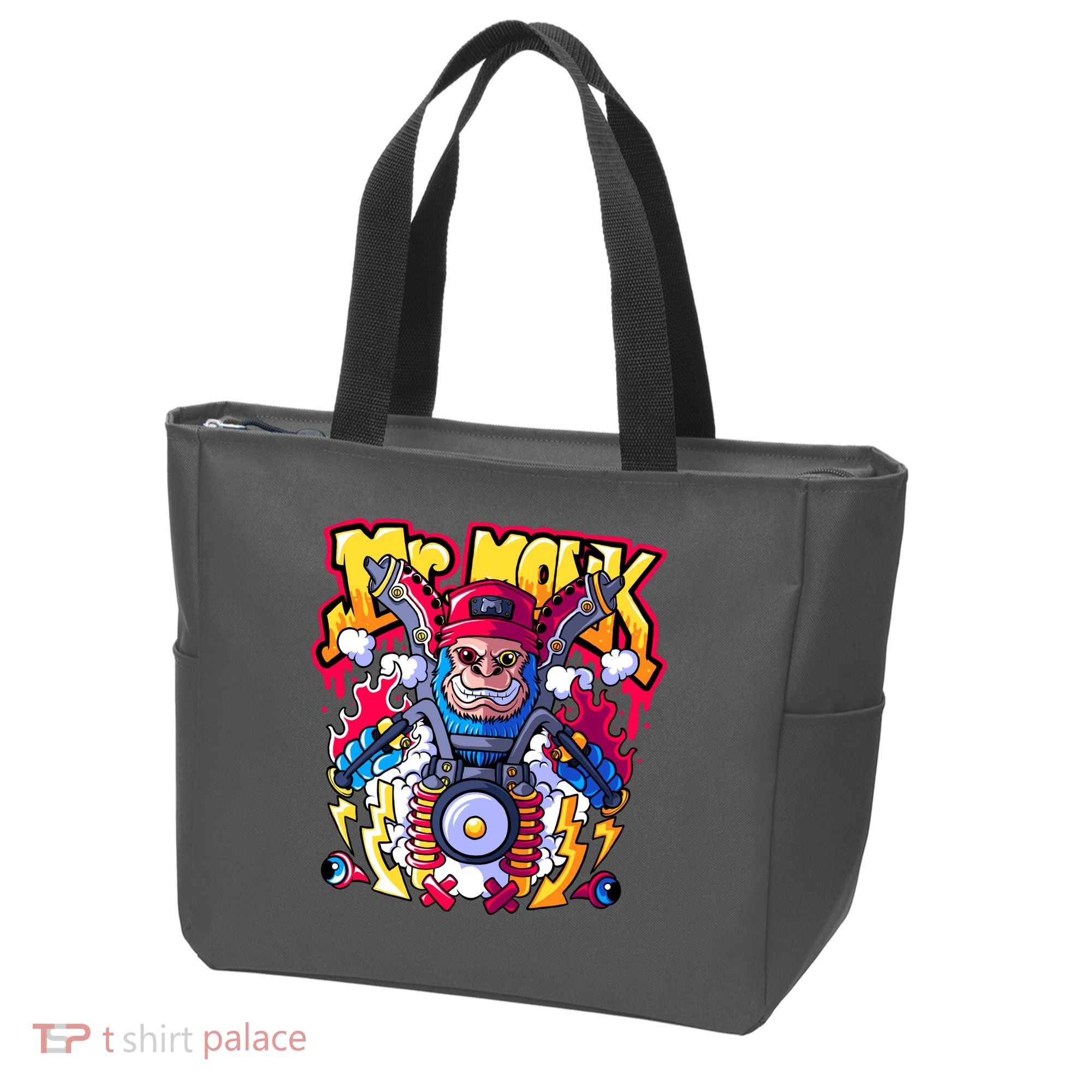 Mr. Monkey Monk Cool Character Riding Motorcycle Tote Bag