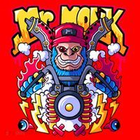 Mr. Monkey Monk Cool Character Riding Motorcycle Santa Hat thumb 1