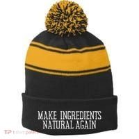 Maha Maga Make Ingredients Natural Again Rfk Jr Trump Green Stripe Pom Pom Beanie thumb 0