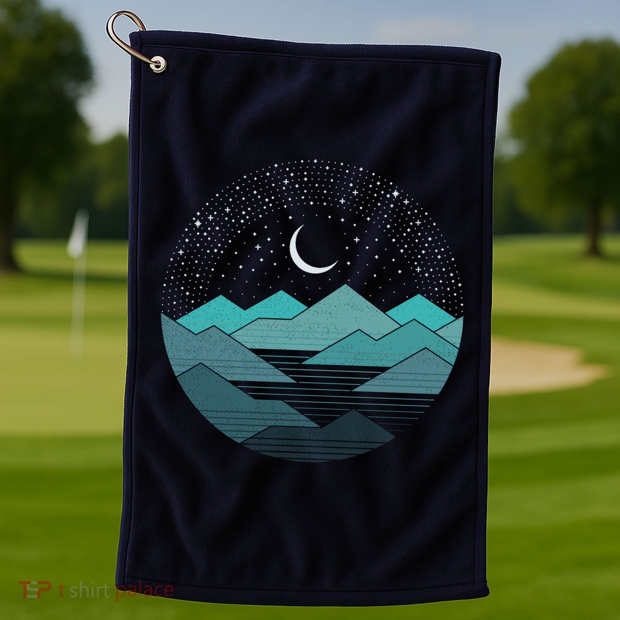Mountain Moonlight Golf Towel