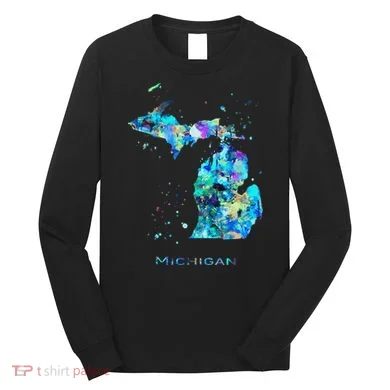 Michigan Map Long Sleeve Shirt