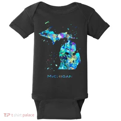 Michigan Map Baby Bodysuit