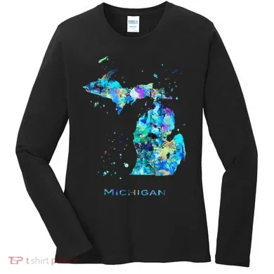 Michigan Map Women's Long Sleeve Shirt