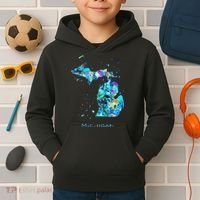 Michigan Map Kids Hoodie thumb 2