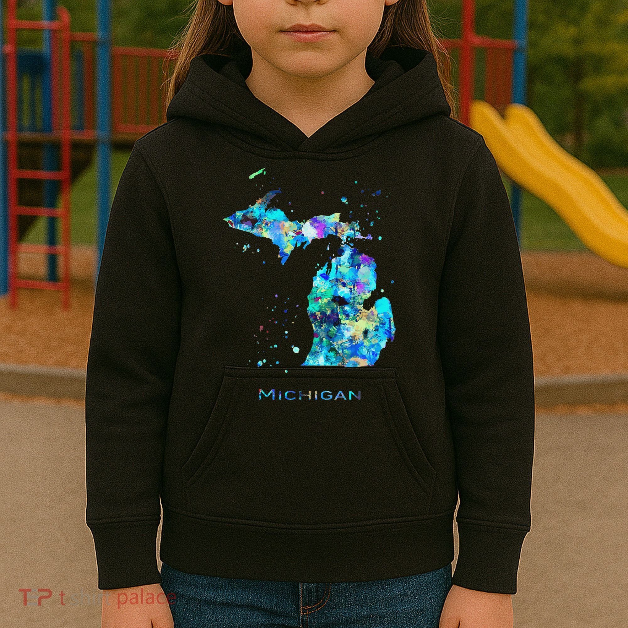 Michigan Map Kids Hoodie