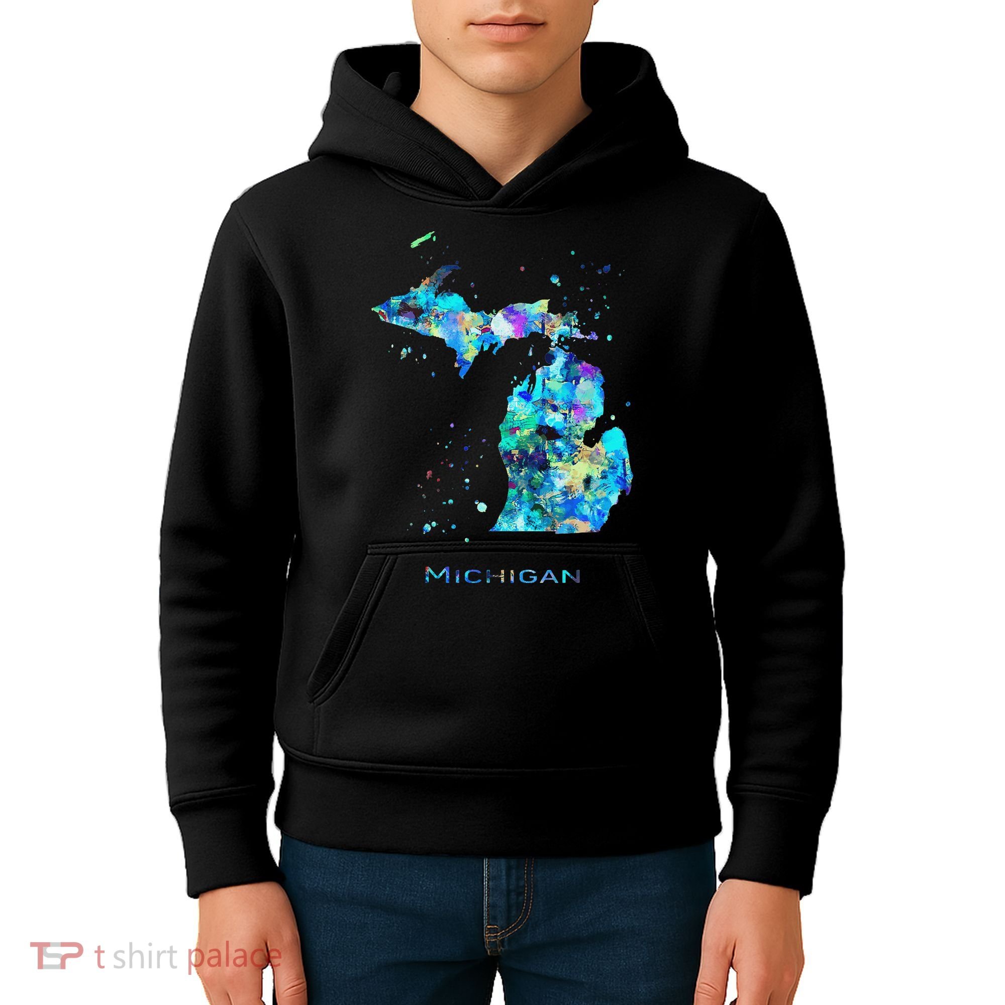 Michigan Map Kids Hoodie